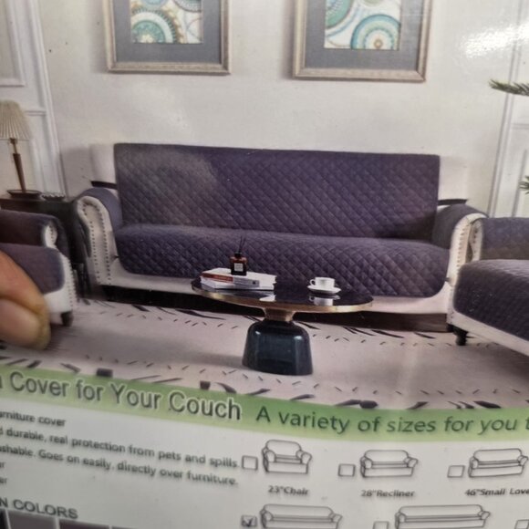 Fandyacke Home Reversible Sofa Cover Grey 68in New - Picture 4 of 5